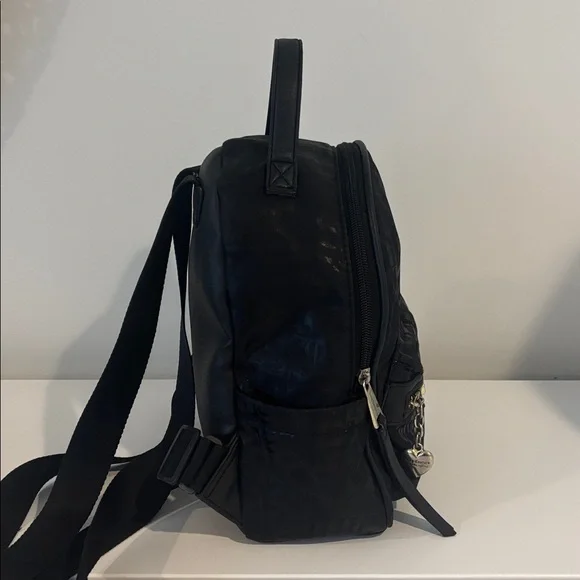 JUICY COUTURE Ransom Note mini backpack black adjustable straps zip pockets - Picture 6 of 17